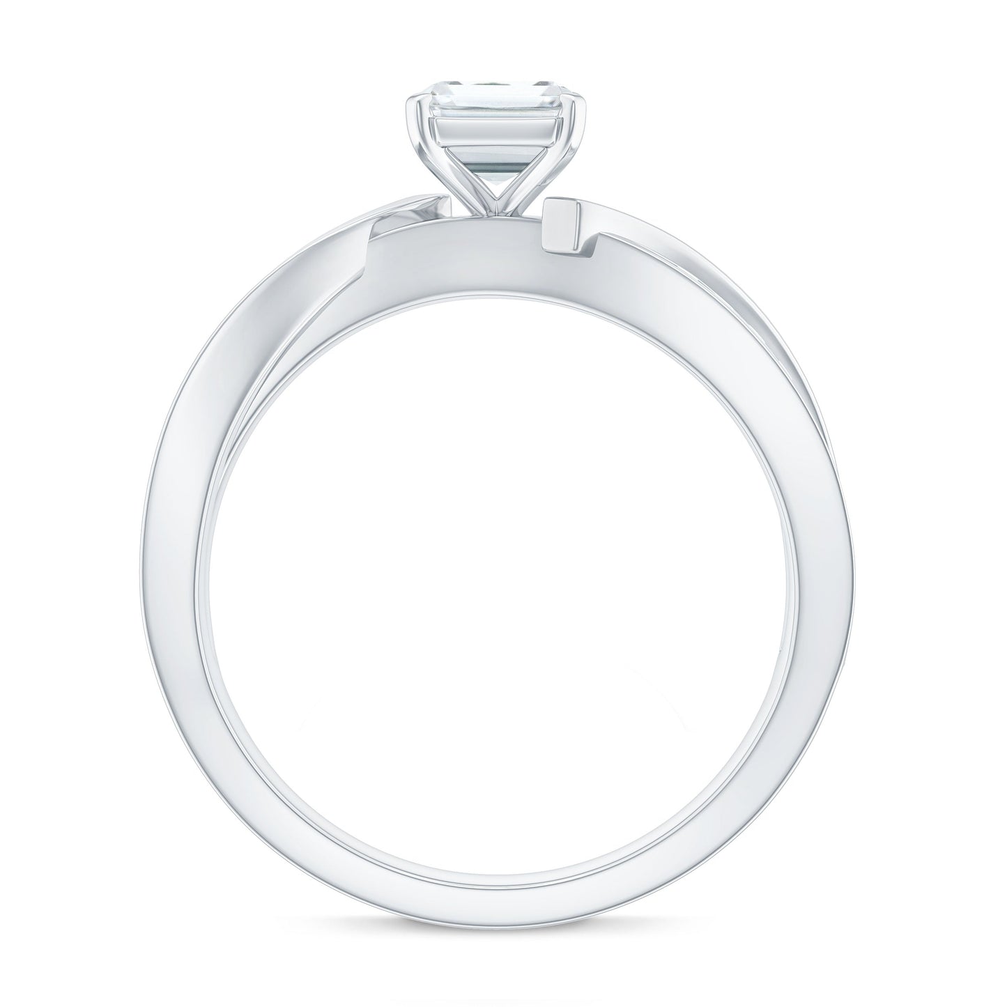 1.8 Carat Emerald Cut Moissanite Infinity Engagement Ring