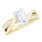 1.8 Carat Emerald Cut Moissanite Infinity Engagement Ring