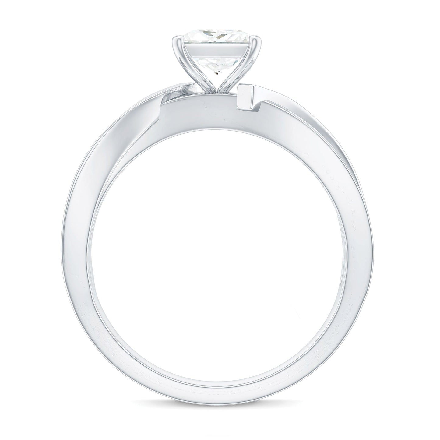 0.7 Carat Princess Cut Moissanite Solitaire Infinity Engagement Ring