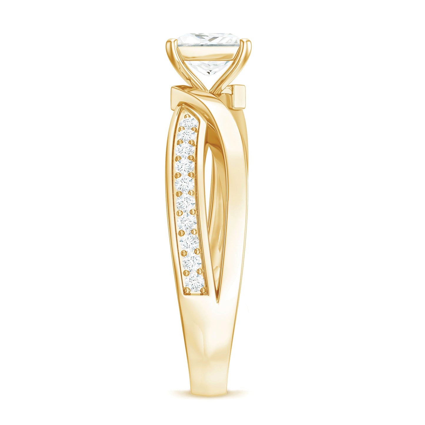 0.7 Carat Princess Cut Moissanite Solitaire Infinity Engagement Ring