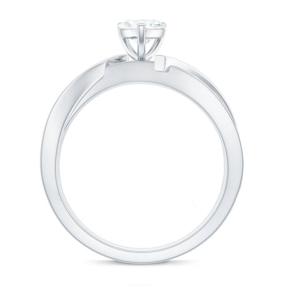 Certified Heart Moissanite Solitaire Engagement Ring