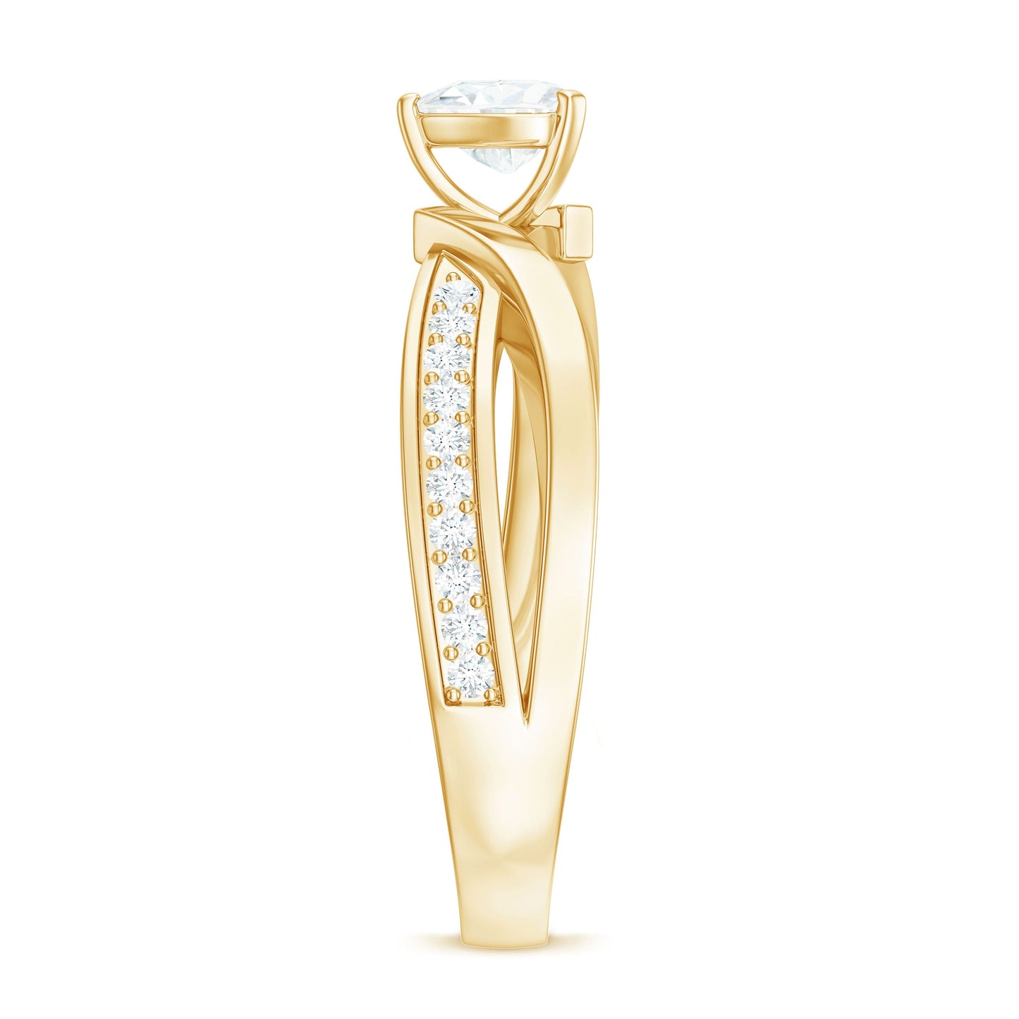 Certified Heart Moissanite Solitaire Engagement Ring