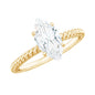 1 Carat Marquise Cut Moissanite Solitaire Engagement Ring with Twisted Rope Shank