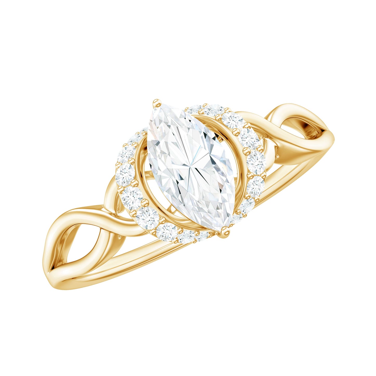 Marquise Cut Moissanite Infinity Engagement Ring