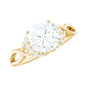 3 Carat Cushion Cut Moissanite Solitaire Engagement Ring with Infinity Shank