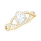 Pear Shaped Moissanite Crossover Engagement Ring with Halo