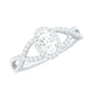 Certified Oval Cut Moissanite Halo Engagement Ring with Crossover Shank