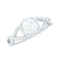 1.7 Carat Cushion Cut Moissanite Halo Engagement Ring with Crossover Shank