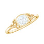 Brilliant Cut Moissanite Celtic Knot Engagement Ring in Bezel Setting