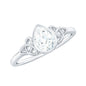 Bezel Set Moissanite Pear Cut Solitaire Celtic Ring for Women