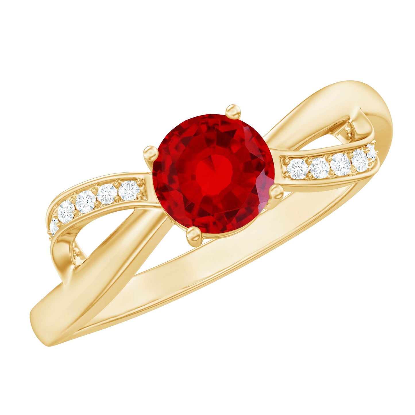 Certified Lab Grown Ruby Proposal Ring With Diamond