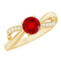 Certified Lab Grown Ruby Proposal Ring With Diamond