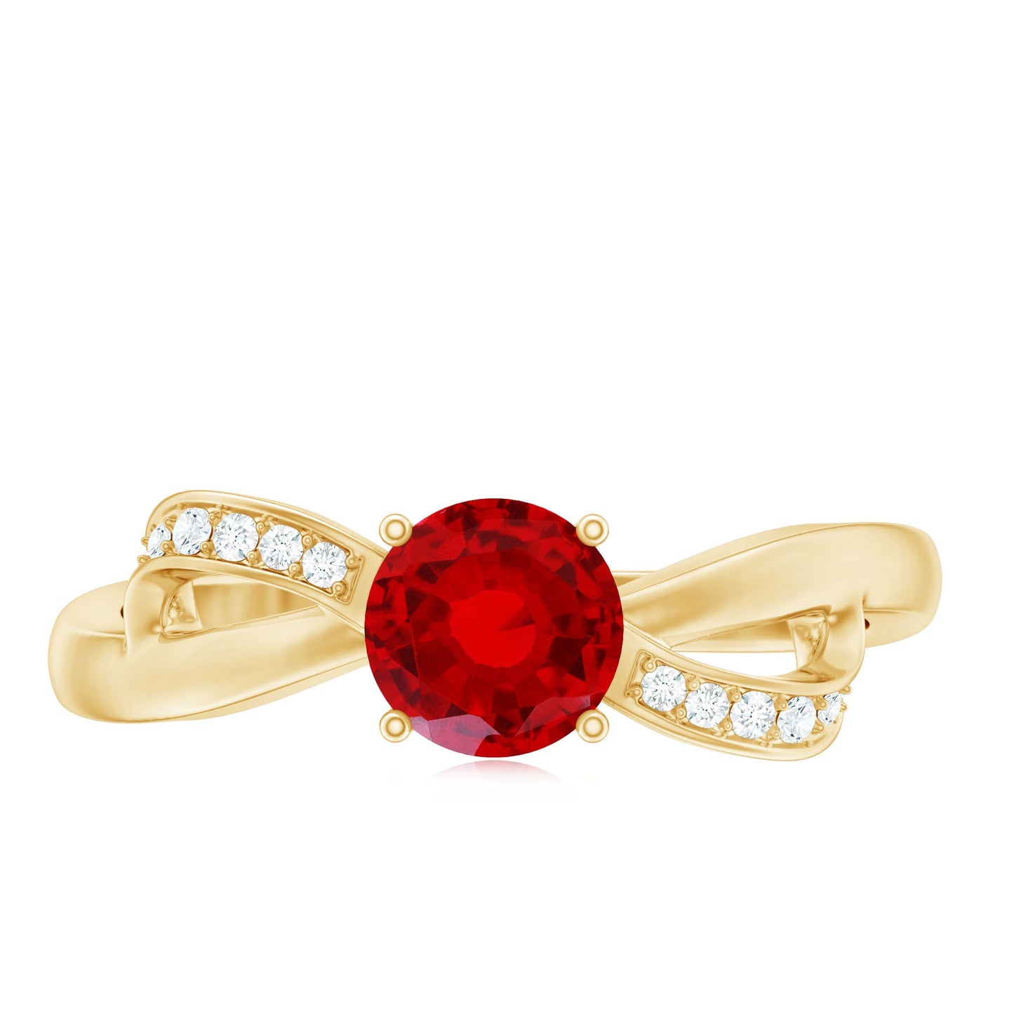 Certified Lab Grown Ruby Proposal Ring With Diamond