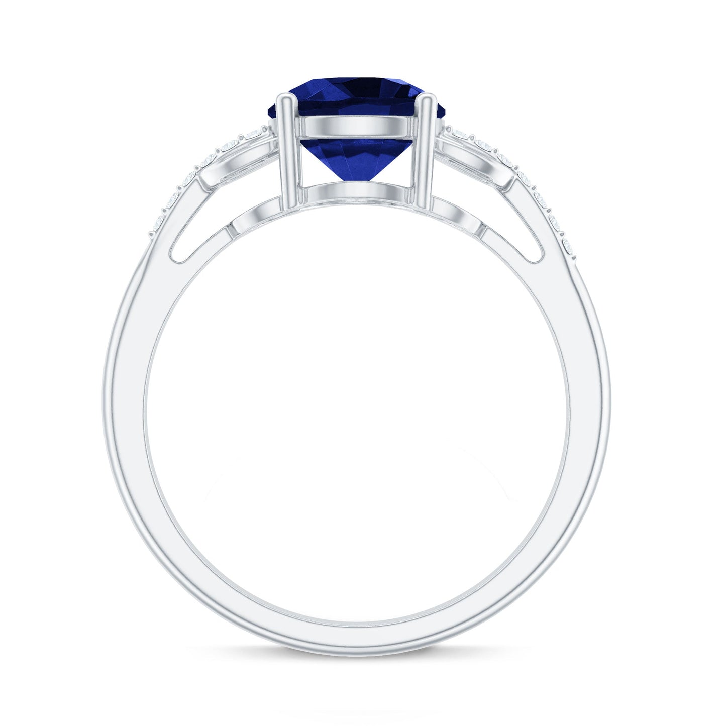 Certified 2.7 Carat Lab Grown Blue Sapphire Diamond Engagement Ring for Women