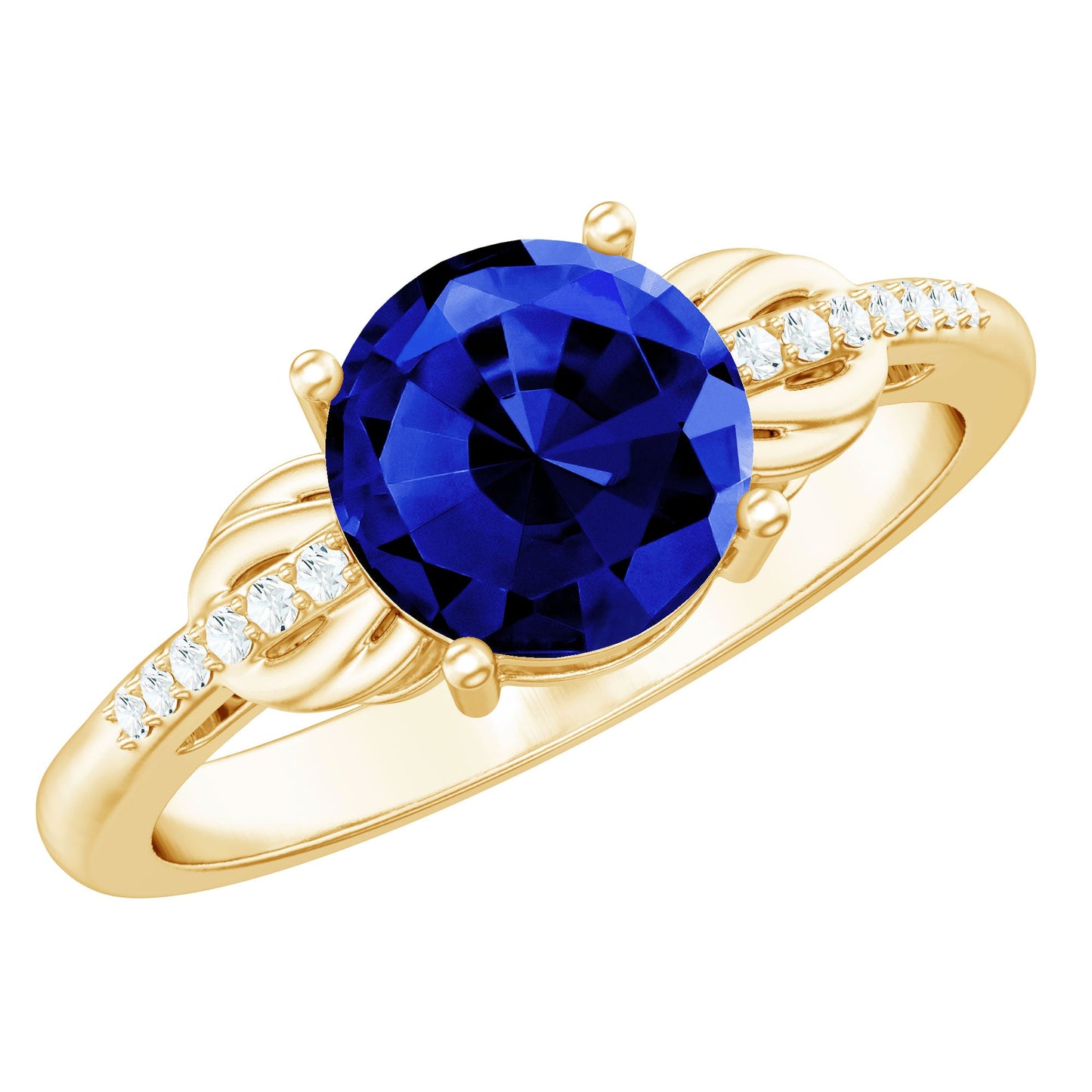 Certified 2.7 Carat Lab Grown Blue Sapphire Diamond Engagement Ring for Women