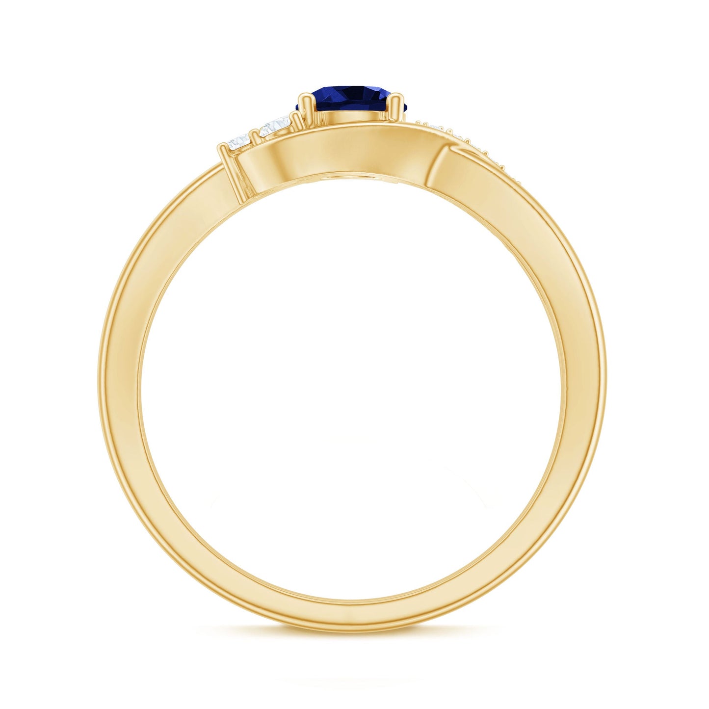 Certified 0.6 Carat Lab Grown Blue Sapphire Diamond Promise Ring for Women