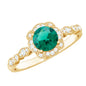 Lab Grown Emerald Art Deco Engagement Ring With Diamond