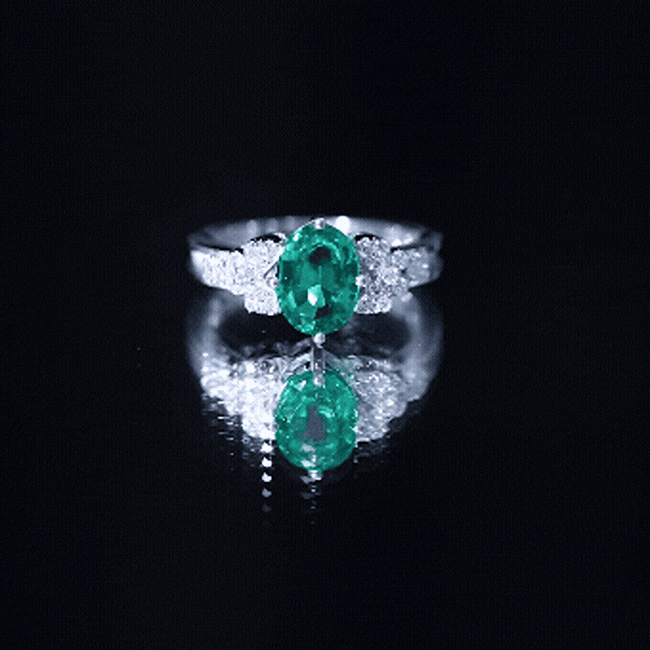 Designer Lab Grown Emerald Engagement Ring