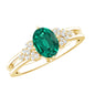 Designer Lab Grown Emerald Engagement Ring