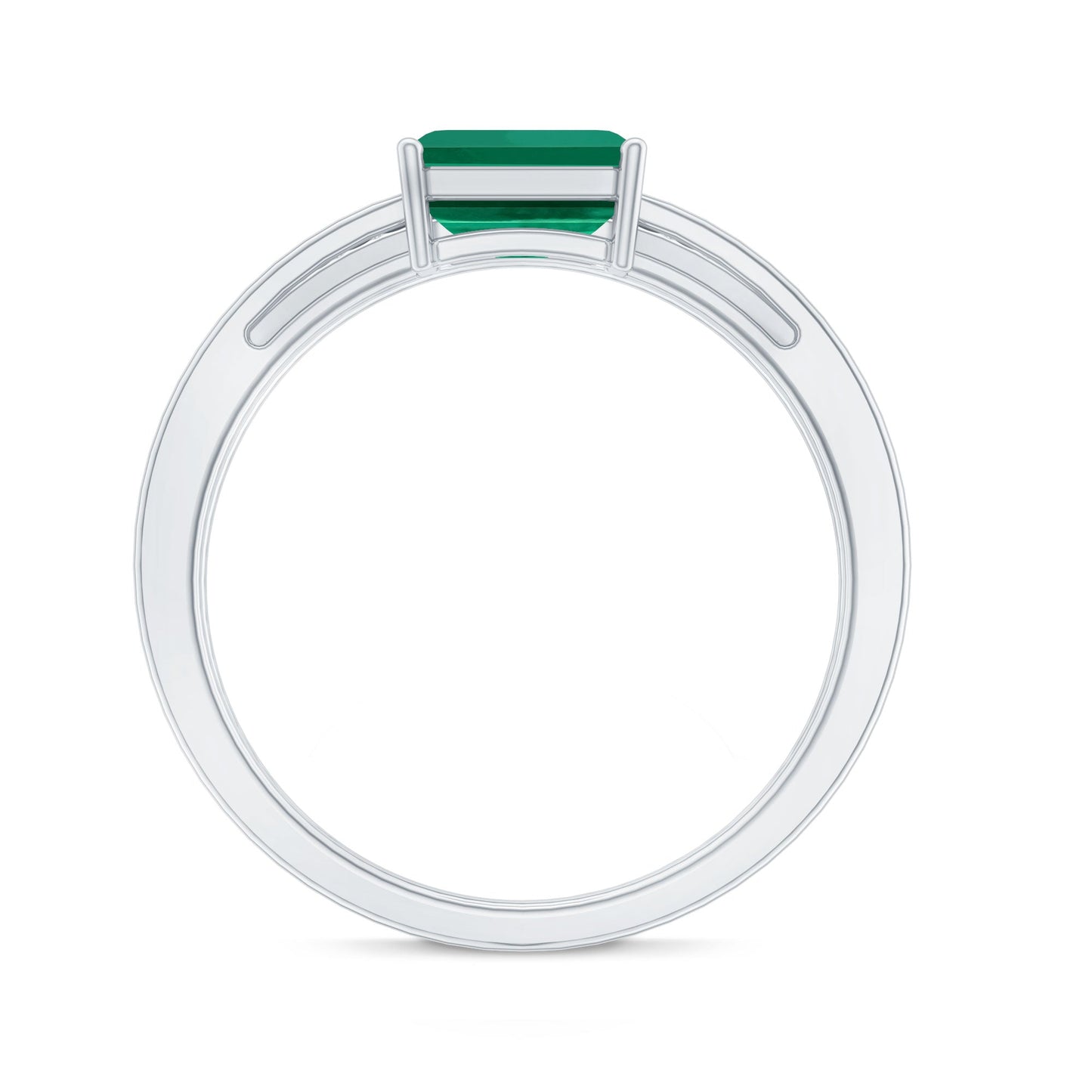 Certified Lab Grown Emerald East West Engagement Ring