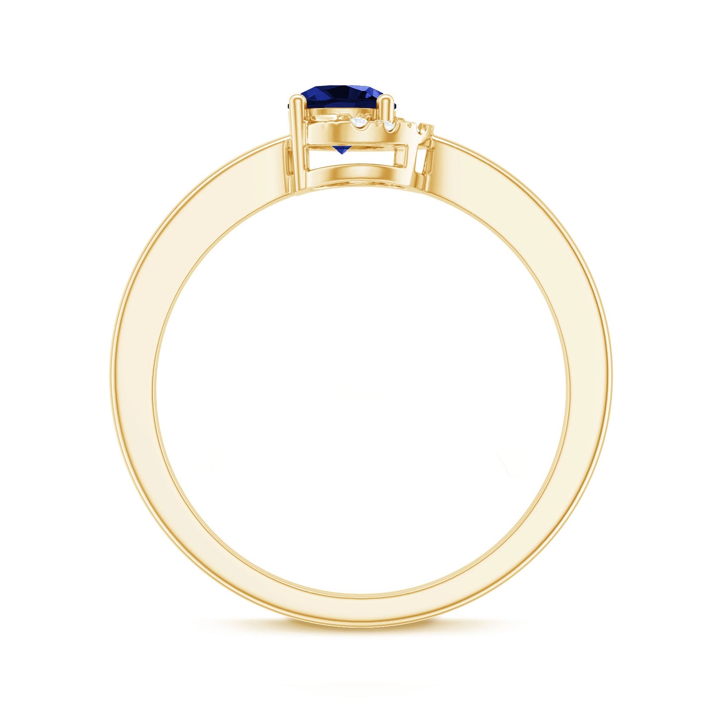 Certified Lab Grown Blue Sapphire Diamond Promise Ring for Women