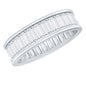 Baguette Cut Moissanite Wedding Band Channel Setting