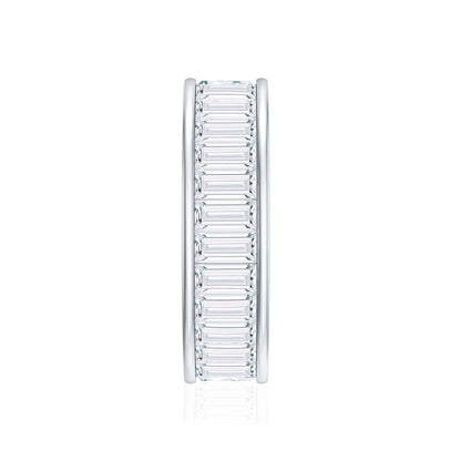 Baguette Cut Moissanite Wedding Band Channel Setting