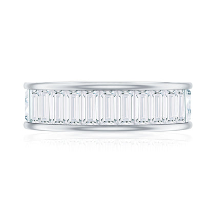 Baguette Cut Moissanite Wedding Band Channel Setting