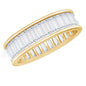 Baguette Cut Moissanite Wedding Band Channel Setting