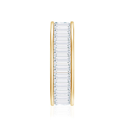Baguette Cut Moissanite Wedding Band Channel Setting