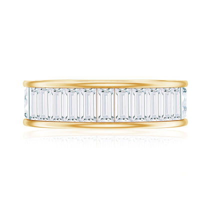 Baguette Cut Moissanite Wedding Band Channel Setting