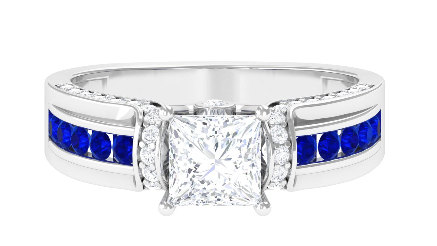 Princess Cut Moissanite Statement Engagement Ring