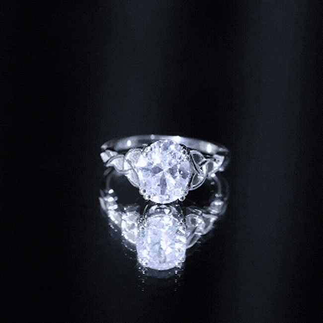 Certified 2 Carat Cubic Zirconia Oval Engagement Ring with Celtic Knot