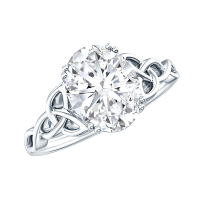 Certified 2 Carat Cubic Zirconia Oval Engagement Ring with Celtic Knot