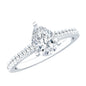 Certified Moissanite Pear Shape Engagement Ring with Side Stones