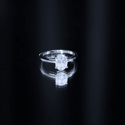 Certified 1.2 Carat Solitaire Moissanite Oval Engagement Ring