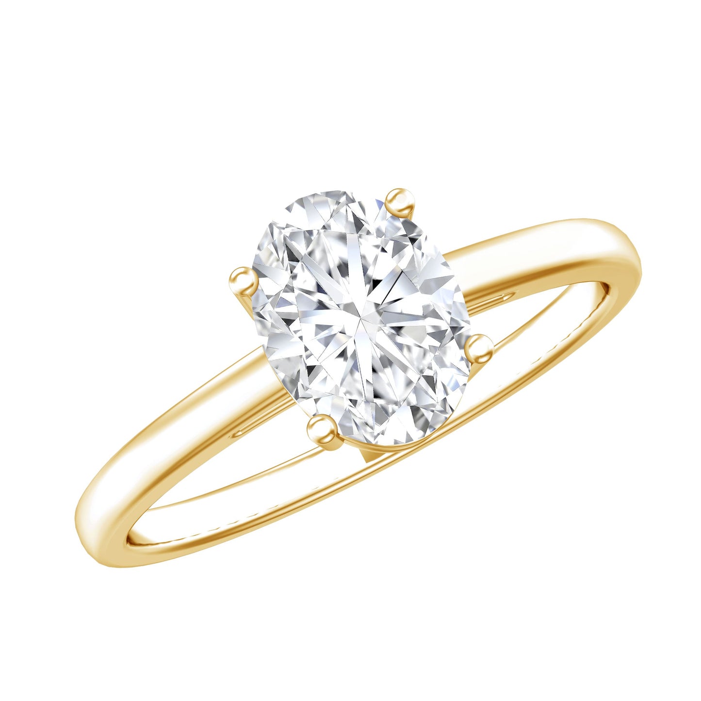 Certified 1.2 Carat Solitaire Moissanite Oval Engagement Ring