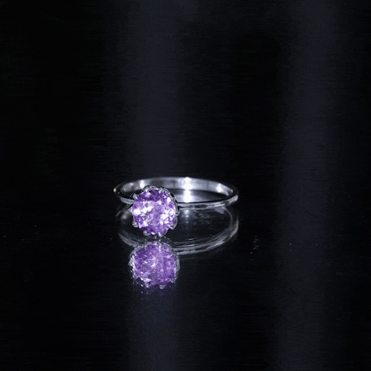 1.2 Carat Amethyst Solitaire Engagement Ring for Women