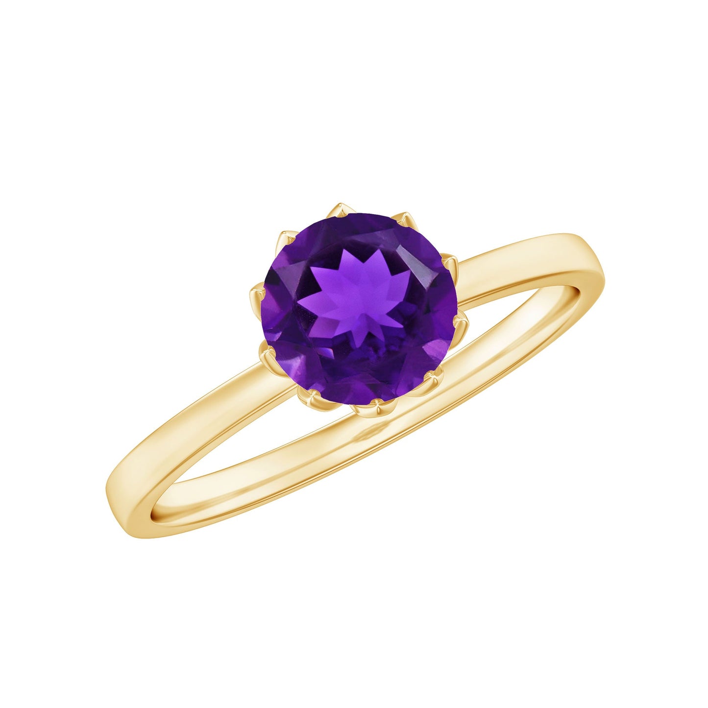 1.2 Carat Amethyst Solitaire Engagement Ring for Women