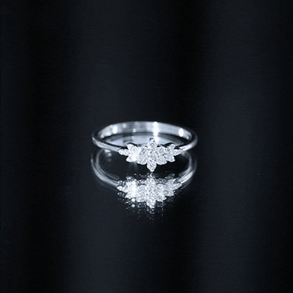 Certified Diamond Flower Promise Ring