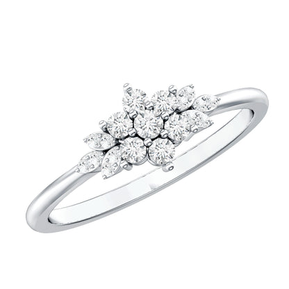 Certified Diamond Flower Promise Ring