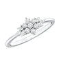 Certified Diamond Flower Promise Ring