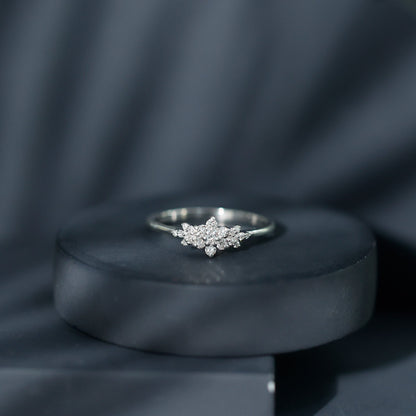 Certified Diamond Flower Promise Ring