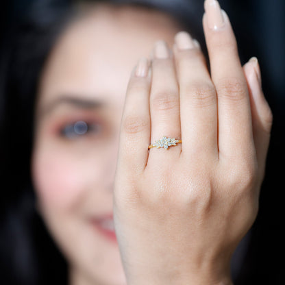 Certified Diamond Flower Promise Ring