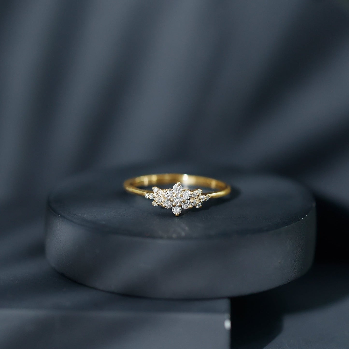 Certified Diamond Flower Promise Ring