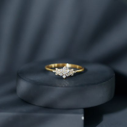 Certified Diamond Flower Promise Ring