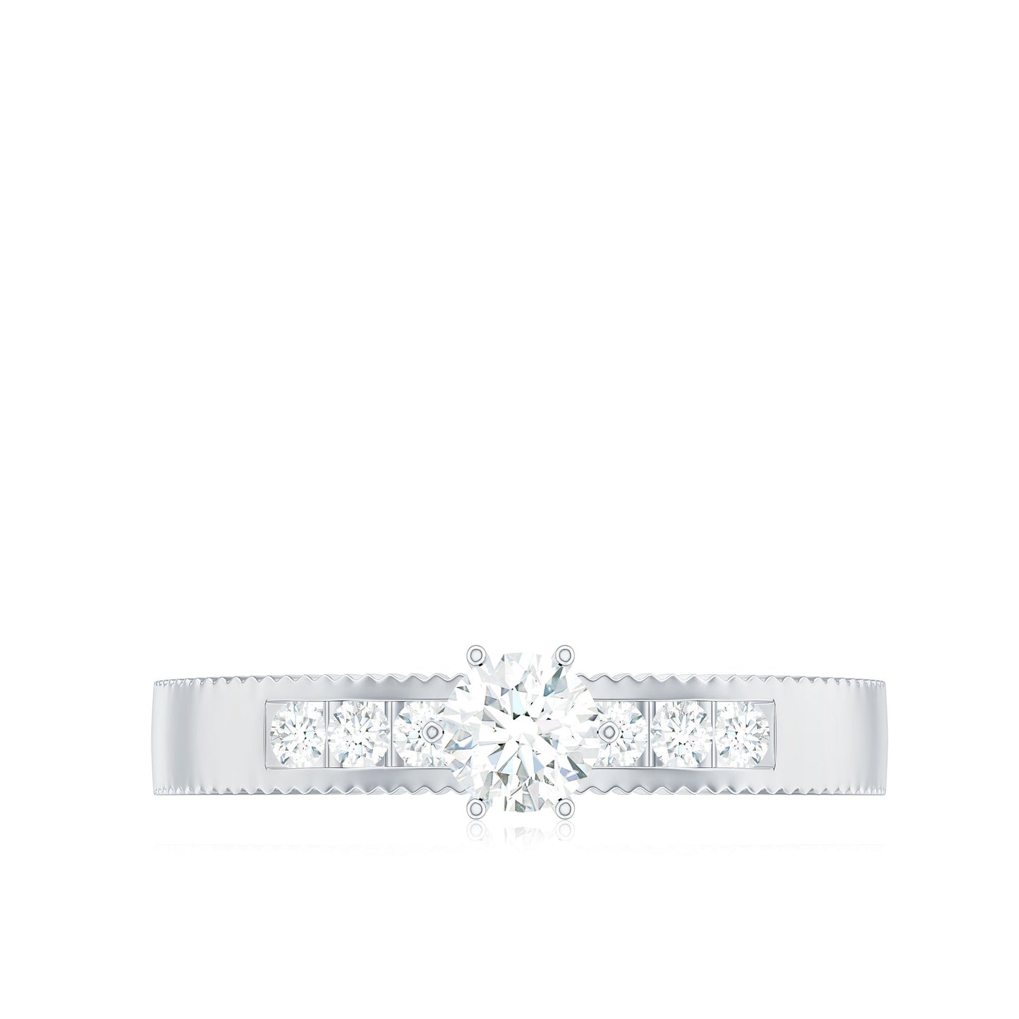 Natural Diamond Solitaire Engagement Ring for Women