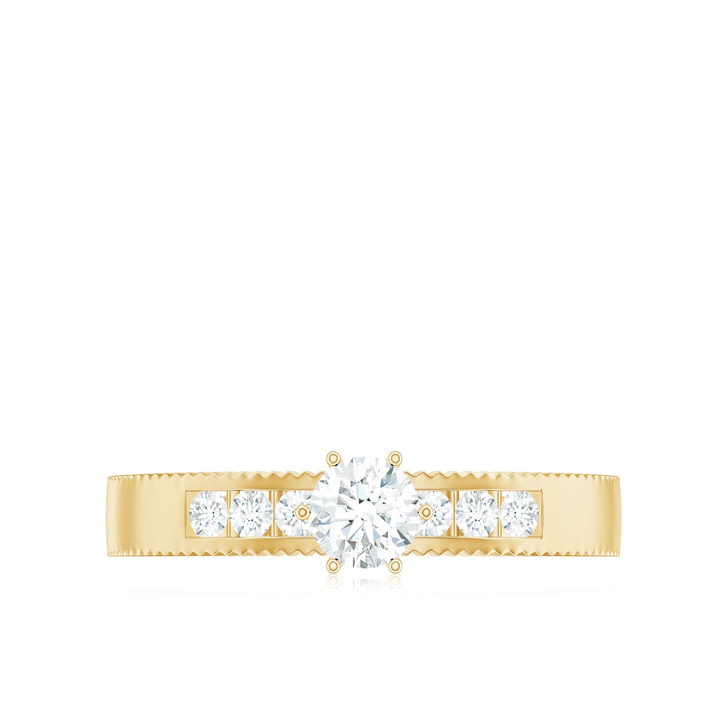Natural Diamond Solitaire Engagement Ring for Women