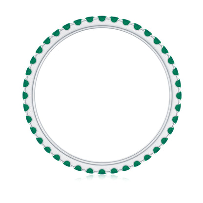 Natural Emerald Eternity Stackable Ring for Women
