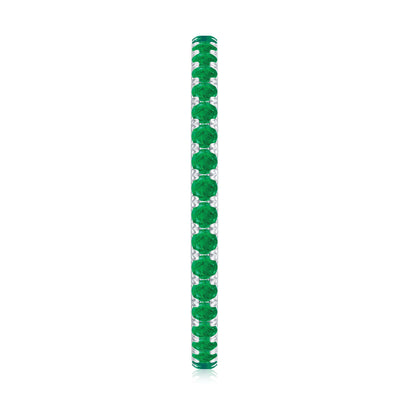 Natural Emerald Eternity Stackable Ring for Women